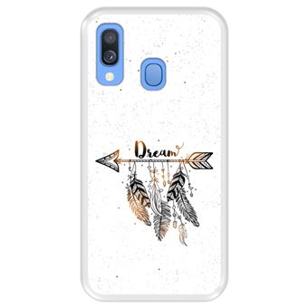 Capa Tpu Hapdey para Samsung Galaxy A40 2019 | Design Estilo Boho | Apanhador de Sonhos com Penas - Transparente
