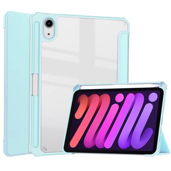 Capa de PU + acrílico transparente com Suporte e Porta caneta em Azul celeste Magunivers para iPad mini 6 (2021) - 1
