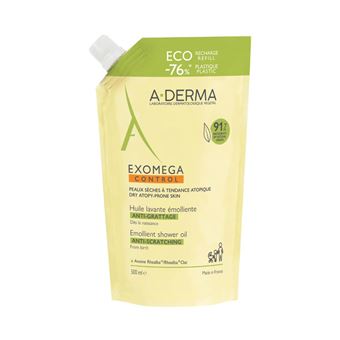 Óleo de Duche Antiprurido Eco-refil A-DERMA Exomega Control | 500 ml - 1