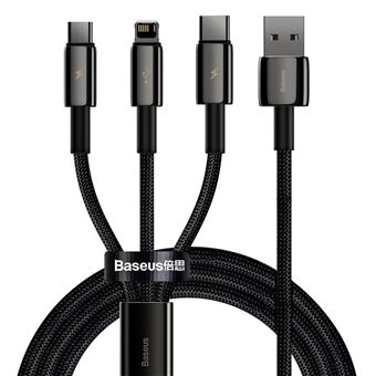 Cabo Usb Baseus Tungsten Gold 3-in-1 | Preto - 1