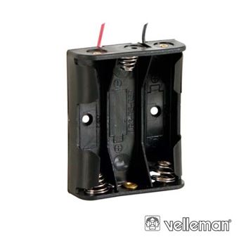 Suporte para Pilhas Velleman para 3 Aa com Fio - 1