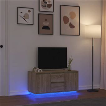 Móvel de TV com luzes LED vidaXL | 100x41x50 cm | carvalho sonoma - 1