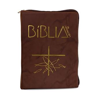 Bíblia De Aparecida Bolso Zíper Flexível Marrom - 1