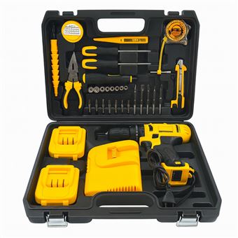 Aparafusadora Elétrica + Caixa de Ferramentas M2 Tec 15804 | Amarelo + Preto - 1