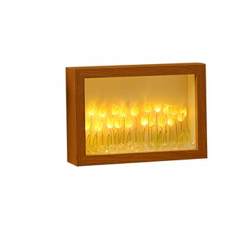 Candeeiro de Mesa Tulipa LED Dishiqing com Moldura | Amarelo 16 flores - 1