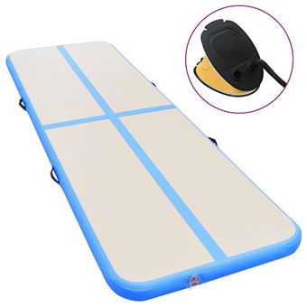 Colchão de Ginástica Insuflável vidaXLcom Bomba 700x100x10 cm PVC Azul - 1