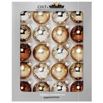 Bola de enfeite para natal KREBS & SOHN 74761 | Dourado - 1