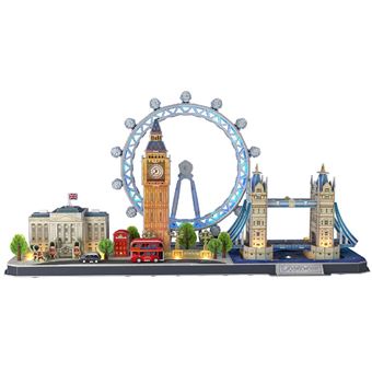 Puzzle 3D CubicFun Edifícios City Line London LED | 107 Peças - 1