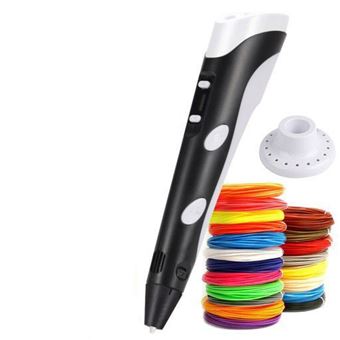 Caneta 3D Inteligente Arzopa com Display LED | Carregamento USB, PLA e ABS | Filamento PLA Compatíveis | 5m x 20 - Preto - 1