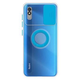 Capa Headcase® Transparente com Suporte e Tampa de Camera Traseira para Xiaomi Redmi 9A - Azul - 1