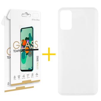 Pack 2 x Película de Vidrio Templado 2.5D + Capa skyhe Samsung Galaxy S22 5G Silicone Liso - Transparente Clear - 1