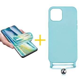 Pack 1 x Película de Hidrogel + Capa skyhe para Apple iPhone 13 Mini Gel Rope Verde Água - 1