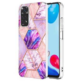 Capa e TPU padrão de mármore, galvanoplastia IMD, roxo claro Magunivers para Xiaomi Redmi Note 11 4G (Qualcomm)/Redmi Note 11S 4G - 1