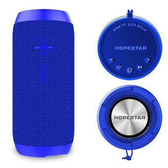 Coluna Wireless Portátil  Negro Y Branco Hopestar7  | À Prova De Água - Azul - 1