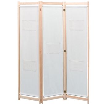 Divisória de Quarto vidaXL | 3 Painéis | 120x170x4 cm | Tecido - Creme - 1