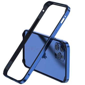 Capa Bumper Liga de Alumínio Dual Antiimpacto para Iphone 15 Plus - Azul e Preto - 1