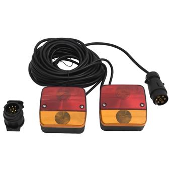 Farolins para reboque vidaXL | 2 Peças | 10,5x5x9,5 lâmpada clássica | 12V | vermelho - 1