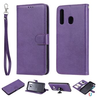 Capa PU suporte magnético destacável 2 em 1 roxo para Samsung Galaxy A50/A30/A20