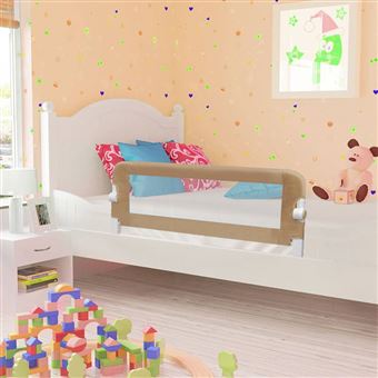 Barra de Segurança vidaXL para Cama Infantil | 102x42 cm | Poliéster - Cinzento-Acastanhado