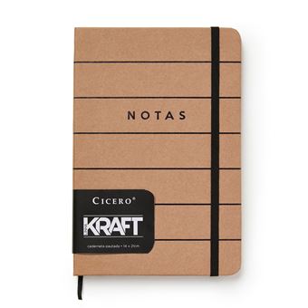 Caderneta Cicero Kraft | Pautado | 14x21 cm - Castanho - 1