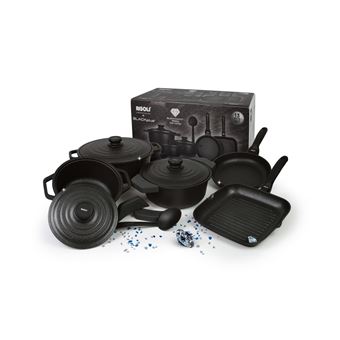 Conjunto de Utensílios de Cozinha Risolì El Diamant | Alumínio Fundido sob Pressão | Preto | 36x36x8,5 cm - 1