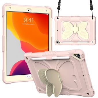 Capa e TPU com Suporte e Alça de ombro bege/Rosa Magunivers para iPad 10.2 (2021)/(2020)/(2019) - 1