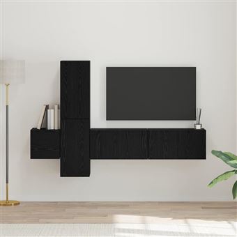 Conjunto de móvel de TV vidaXL | 5 Peças | Carvalho Preto Madeira processada - 1