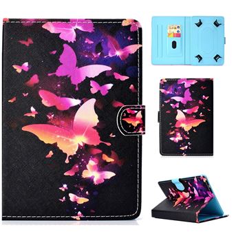 Capa PU Universal de 10 Polegadas Borboletas Bonitas para Apple iPad 9.7/LG G Pad III + - 1