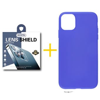 Pack 1 x Película de Câmara + Capa Accetel Apple iPhone 11 | Silicone Liso - Azul - 1