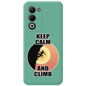 Capa Tumundosmartphone de silicone líquido verde para Oppo A5m / A5 4G / 5G | desenhos de mulher escalando - 1