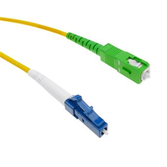 Cabo de Fibra Ótica BeMatik LC/PC para Simplex SC/APC Monomodo 9/125 de 20m OS2 - 1