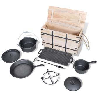Conjunto de Fogareiro vidaXL a Carvão 9 Peças - 1