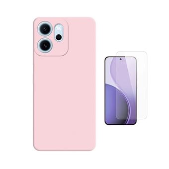 Kit Vidro Clearglass + Capa Silicone Líquido PHONECARE para Oppo Reno14 FS 5G | Rosa - 1