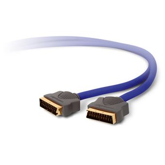 Techlink 1.0m SCART/SCART cabo SCART 1 m SCART (21-pin) Azul, Cinzento - 1