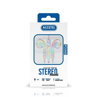 Auriculares com Fio Accetel EP1704 - Rosa/Azul/Amarelo - 1