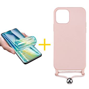 Pack 1 x Película de Hidrogel + Capa skyhe para Apple iPhone 13 Mini Gel Rope Rosa Pastel - 1