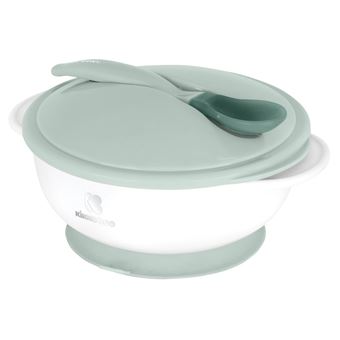 Tigela com ventosa e colher sensível ao calor Kikka Boo Menta - 1