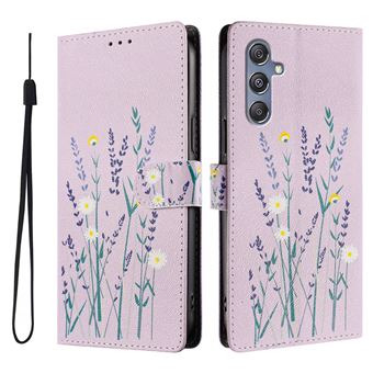 Capa FLOODKING para Samsung Galaxy M55 | Suporte | Porta-Cartões e Alça | Padrões Decorativos | Roxo - 1