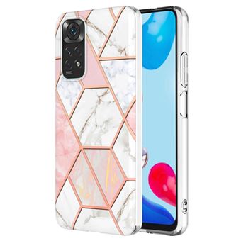 Capa e TPU padrão de mármore, galvanoplastia IMD, Rosa/Branco Magunivers para Xiaomi Redmi Note 11 4G (Qualcomm)/Redmi Note 11S 4G - 1