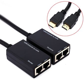 Extensor Multi4you HDMI 1080p LAN Ethernet via Cat5/5e/6/6e 30M Receptor e Transmissor - 1