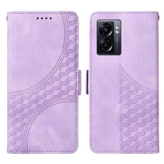Capa FLOODKING para OPPO A57 4G 2022 | Design Acolchoado | Couro PU Premium | Roxo - 1