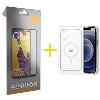 Pack 1 x Película de Vidro Temperado Full + Capa skyhe Apple iPhone XS Max Compatível com Magsafe Magnetic - Transparente Clear - 1