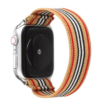 Bracelete de Nylon HSMY Elástico para Apple Watch Series 6/ SE/ 5/ 4 | 40 mm - Branco&Vermelho -Tamanho S - 1