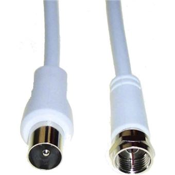 cabo coaxial e+p FP 15  1,5 m F plug coax plug Branco - 1