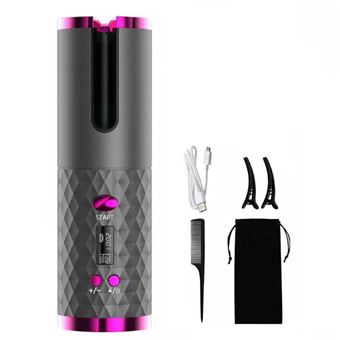 Modelador de Cabelo Profissional de Cerâmica LKC ZDJ01 | Carretel Recarregável com LCD - Preto - 1