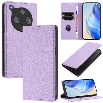 Capa Tipo Carteira FOXDOCK para ZTE Nubia P9 Pro 5G | Fecho Magnético | Bloqueio RFID | Pele | 3 Compartimentos para Cartões | Roxo - 1