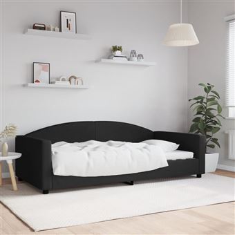 Sofá-cama vidaXL | 100x200 cm | tecido preto - 1