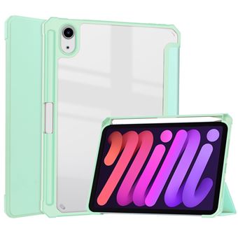 Capa de PU + acrílico transparente com Suporte e Porta-canetas em Verde Claro Magunivers para iPad mini 6 (2021) - 1