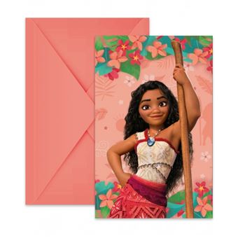 Convites e Envelopes para Festa Decorata Party Disney Vaiana 2 | 6 Unidades - 1