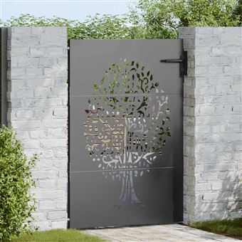 Portão de Jardim vidaXL | Preto | 85 x 150 cm | Aço com Revestimento em Pó - 1